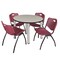 Kee Kee Round Table & Chair Set, Wood, Metal, Plastic Top, Maple TB36RNDPLBPCM47BY - alternate 1